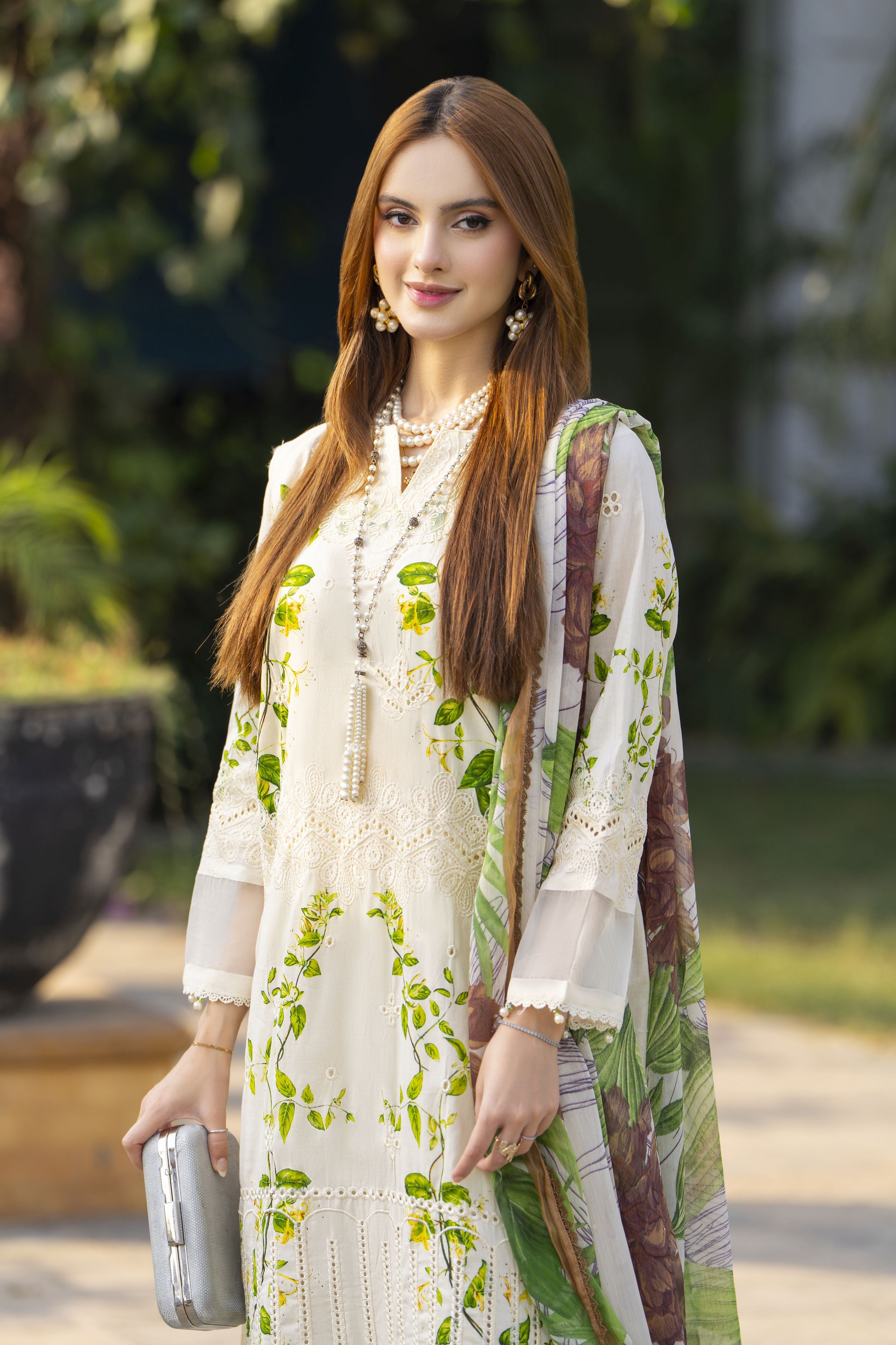 Ivory Chikankari 3pc Lawn Suit Rangrez by Sakeena Hasan RBS4