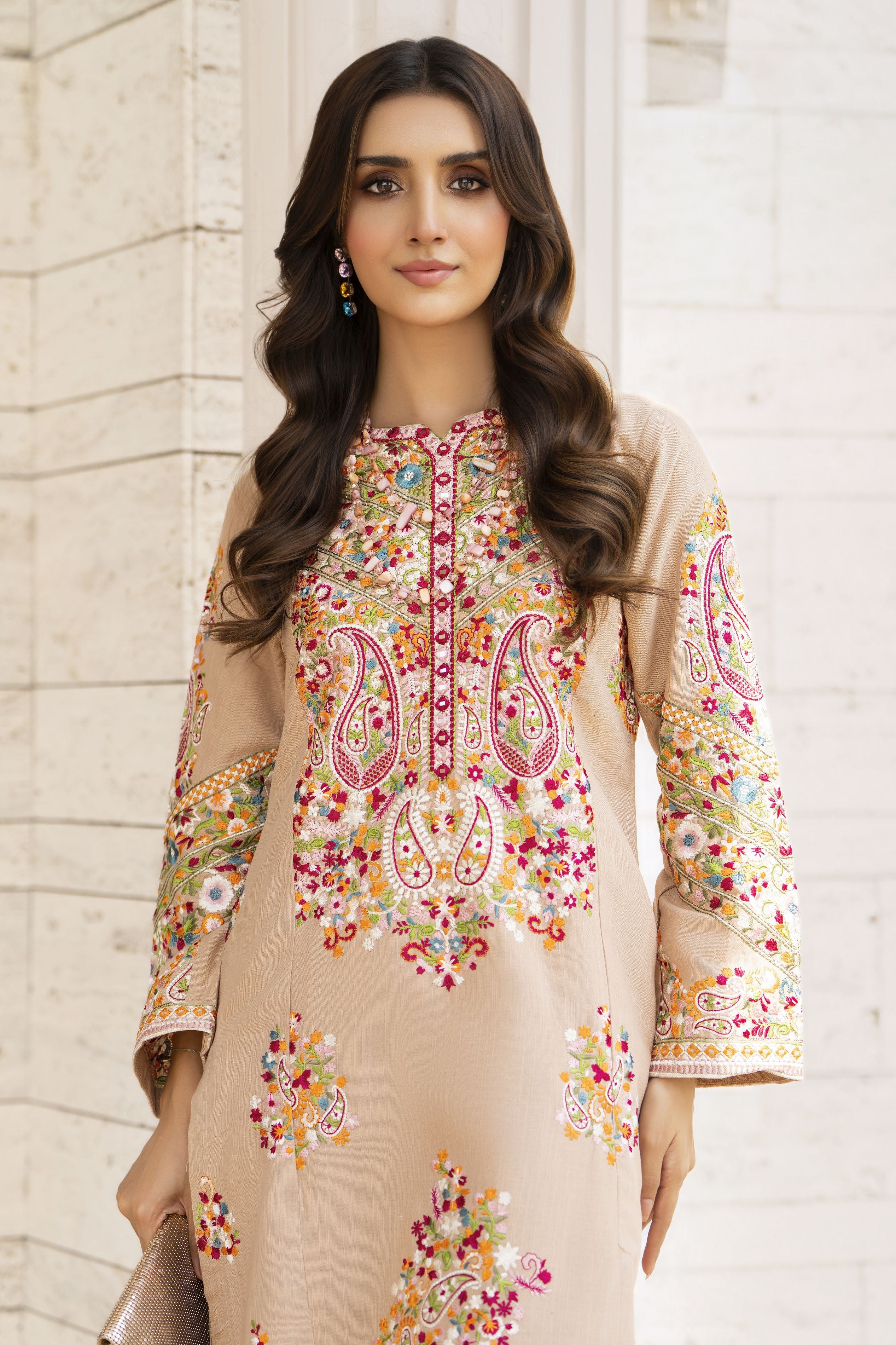Zaiwa Winterlite 2-Piece Khaddar Embroidered Mirror Work Suit ZWL1
