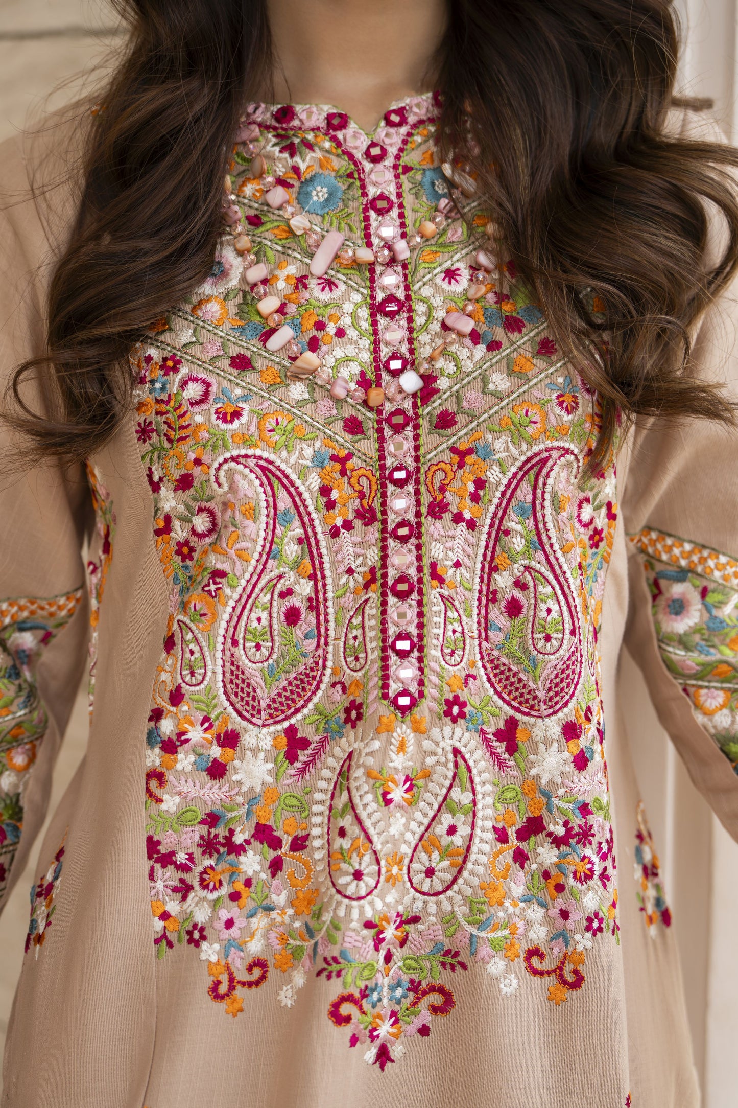 Zaiwa Winterlite 2-Piece Khaddar Embroidered Mirror Work Suit ZWL1