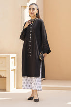 Black Solid and Printed Linen 2pc Ready to Wear Dress by Gul Warun LDG10