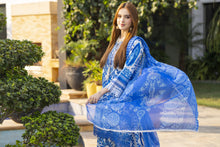 Blue & White Printed Lawn Farshi Suit Rangrez by Sakeena Hasan RBS6
