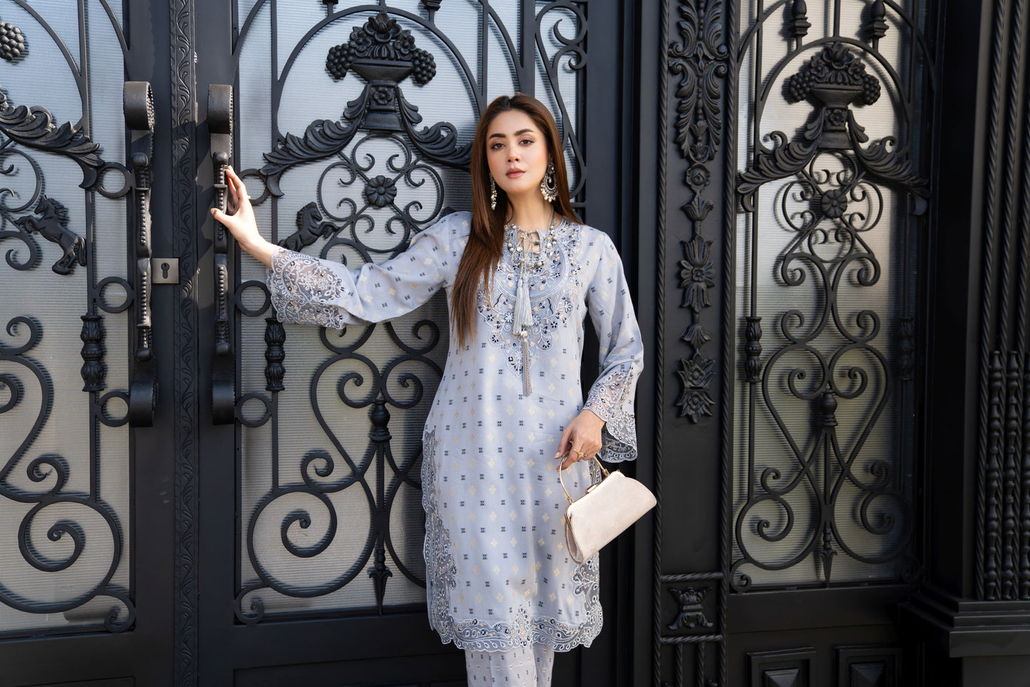 Vogue Vistas Linen Embroidered Dress by Zaiwa ZB4