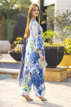 White & Blue Marine-Inspired Lawn Farshi Suit Rangrez by Sakeena Hasan RBS9