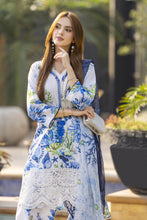 White & Blue Marine-Inspired Lawn Farshi Suit Rangrez by Sakeena Hasan RBS9