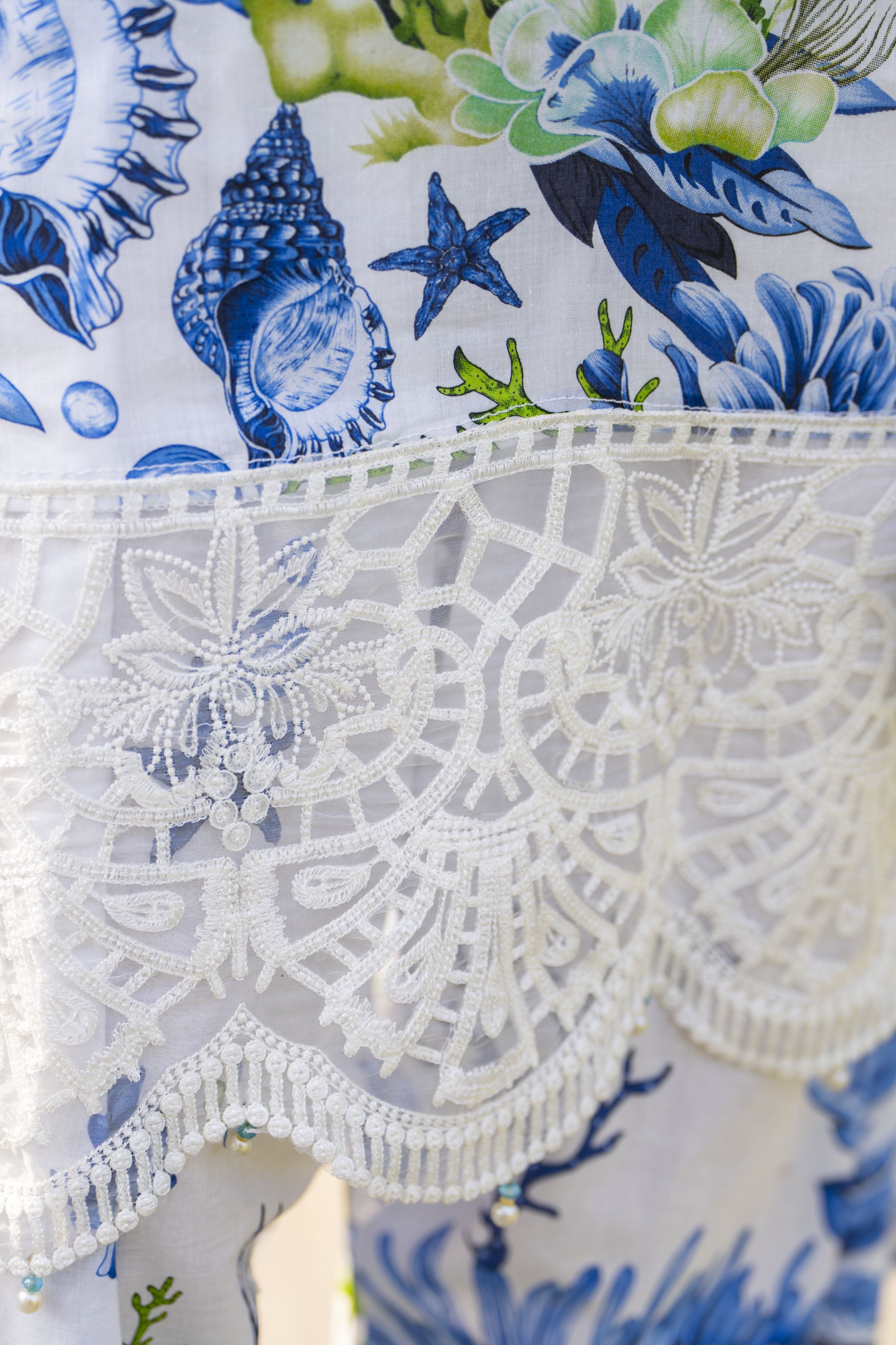 White & Blue Marine-Inspired Lawn Farshi Suit Rangrez by Sakeena Hasan RBS9