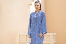Blue Printed Linen 2pc Ready to Wear Long Dress by Gul Warun LDG7