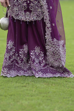 Silver 3pc Organza Handwork Sharara Suit – The Occasion OS1