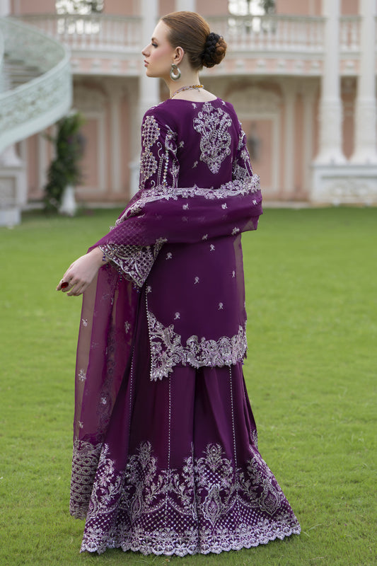Silver 3pc Organza Handwork Sharara Suit – The Occasion OS1