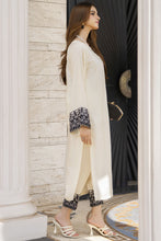 Cream 3pc Linen Dress with Chiffon Dupatta – Linen Aura by Miski LAM1