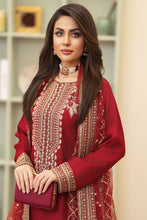 Red Raw Silk 3PC Dress by Bahaar e Gul Warun BGW08