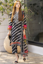Sakeena Summer Ease – Black Lawn 3pc Dress with Embroidered Chiffon Dupatta SSE6
