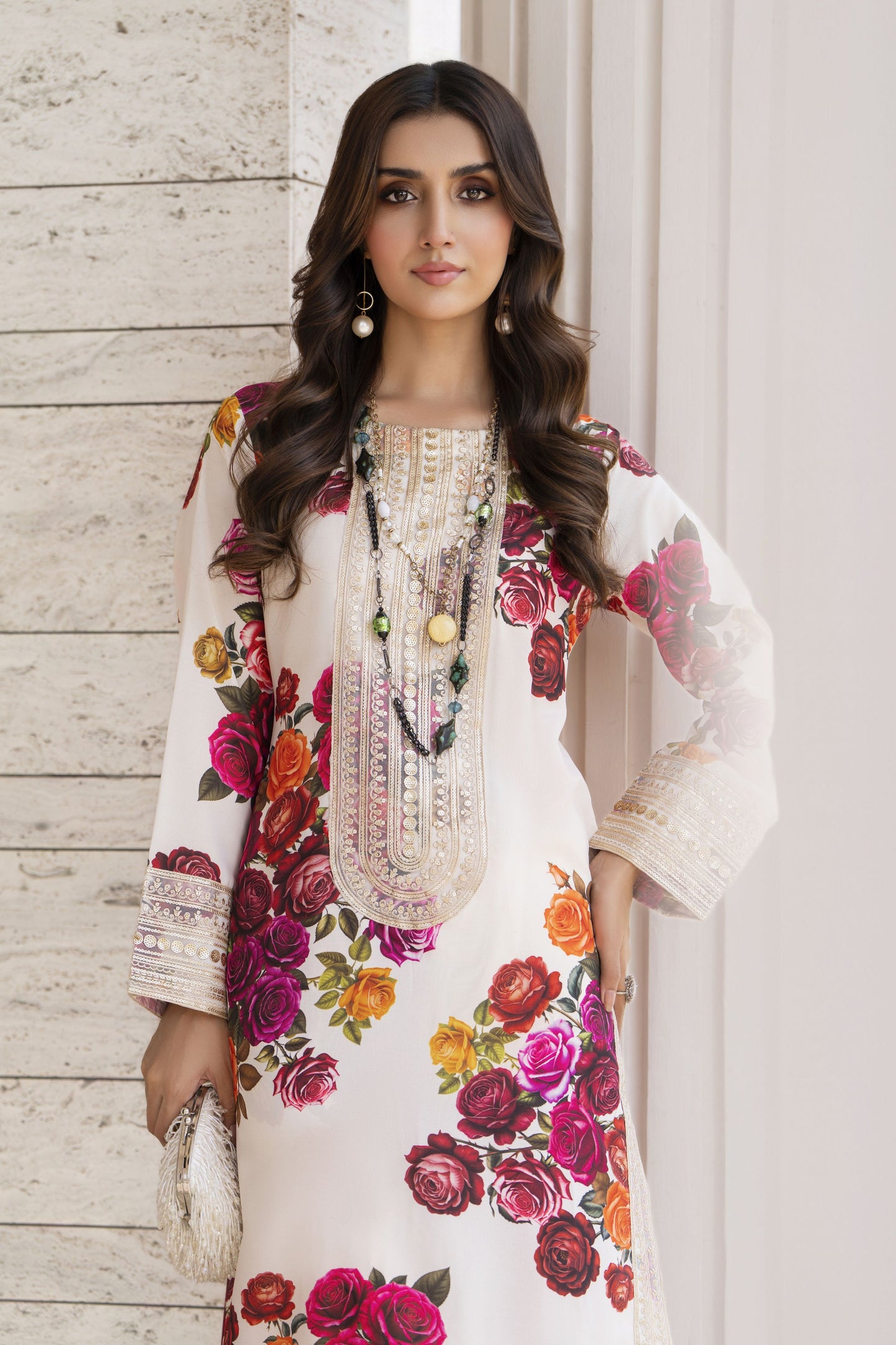 Zaiwa Winterlite 2 Pc Poly Silk Printed & Embroidered Suit ZWL13