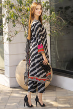 Sakeena Summer Ease – Black Lawn 3pc Dress with Embroidered Chiffon Dupatta SSE6
