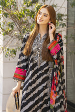 Sakeena Summer Ease – Black Lawn 3pc Dress with Embroidered Chiffon Dupatta SSE6