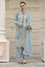 Silver 3pc Chiffon Handwork Suit with Wide-Leg Trousers – The Occasion OS5