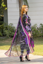 Black Floral 3pc Embroidered Lawn Suit Rangrez by Sakeena Hasan RBS8