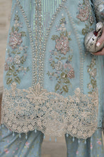 Silver 3pc Chiffon Handwork Suit with Wide-Leg Trousers – The Occasion OS5