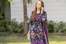 Black Floral 3pc Embroidered Lawn Suit Rangrez by Sakeena Hasan RBS8