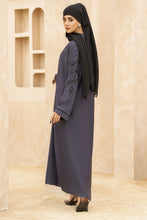 Zaina Veil of Grace – Hand Embellished Steel Grey Abaya ZMD5