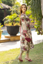 Cream & Maroon Floral Chikankari 3pc Lawn Suit Rangrez by Sakeena Hasan RBS7