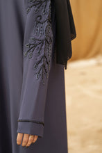 Zaina Veil of Grace – Hand Embellished Steel Grey Abaya ZMD5