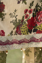 Cream & Maroon Floral Chikankari 3pc Lawn Suit Rangrez by Sakeena Hasan RBS7
