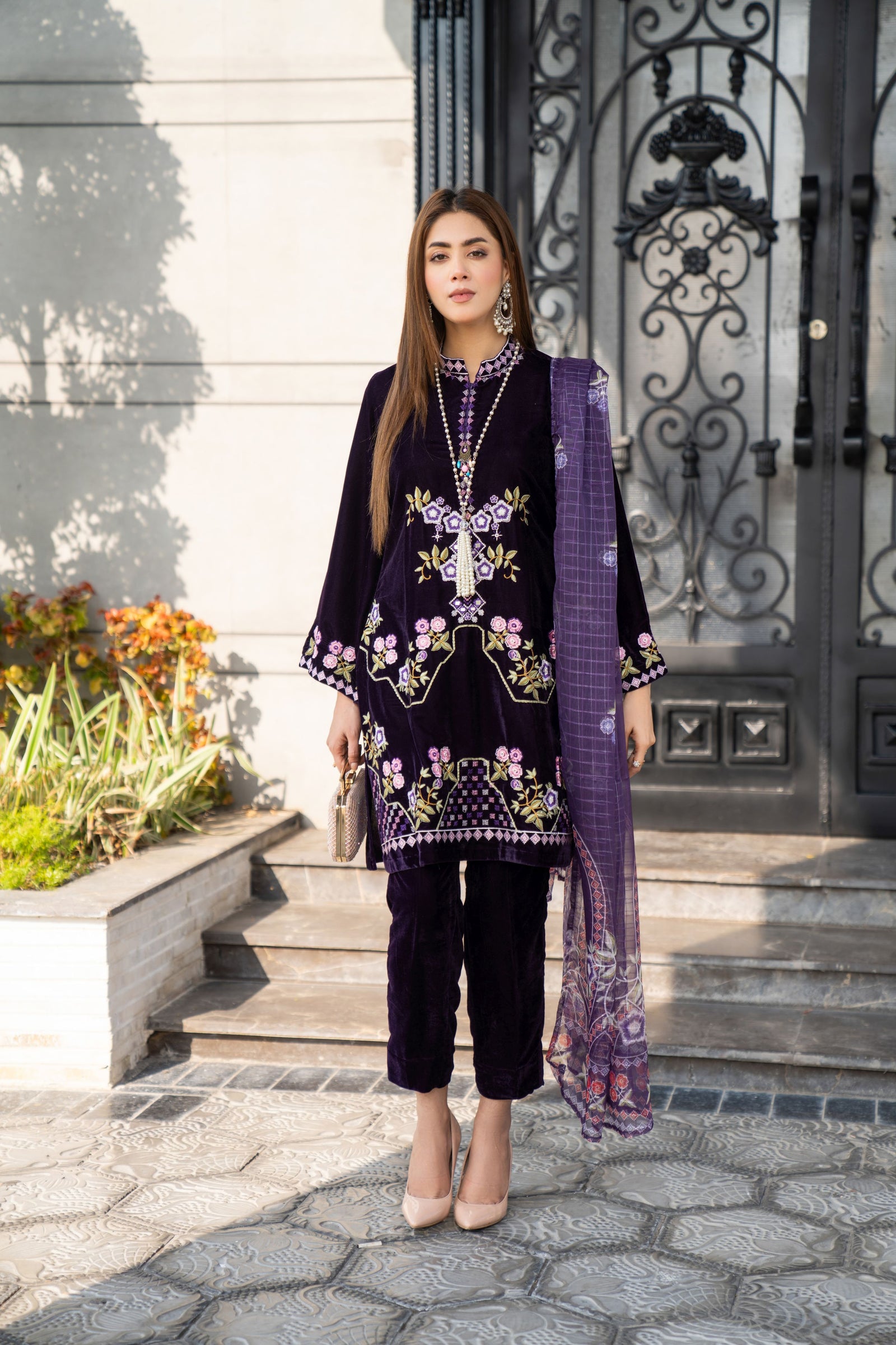 Vogue Vistas Velvet Embroidered Dress by Zaiwa ZB11 Vogue Vistas Velvet Embroidered Dress by Zaiwa ZB11