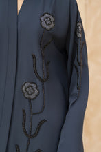 Zaina Veil of Grace – Hand Embellished Slate Blue Abaya ZMD4