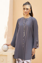 Grey Solid and Printed Linen 2pc Ready to Wear Dress by Gul Warun LDG9