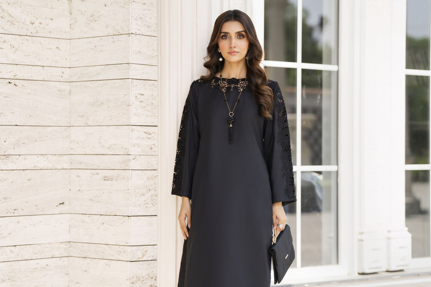 Zaiwa Winterlite 2Pc Dhanak Embroidered Cutwork Sleeves Suit ZWL5