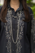Dawn Petals by Sahar Black 2pc Cambric Suit with Cutwork Culottes DPS3