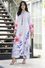Aleezay 2pc Hand-Embellished Ivory Floral Silk Kaftan – AKF7