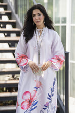 Aleezay 2pc Hand-Embellished Ivory Floral Silk Kaftan – AKF7