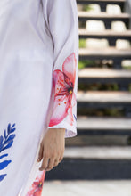 Aleezay 2pc Hand-Embellished Ivory Floral Silk Kaftan – AKF7