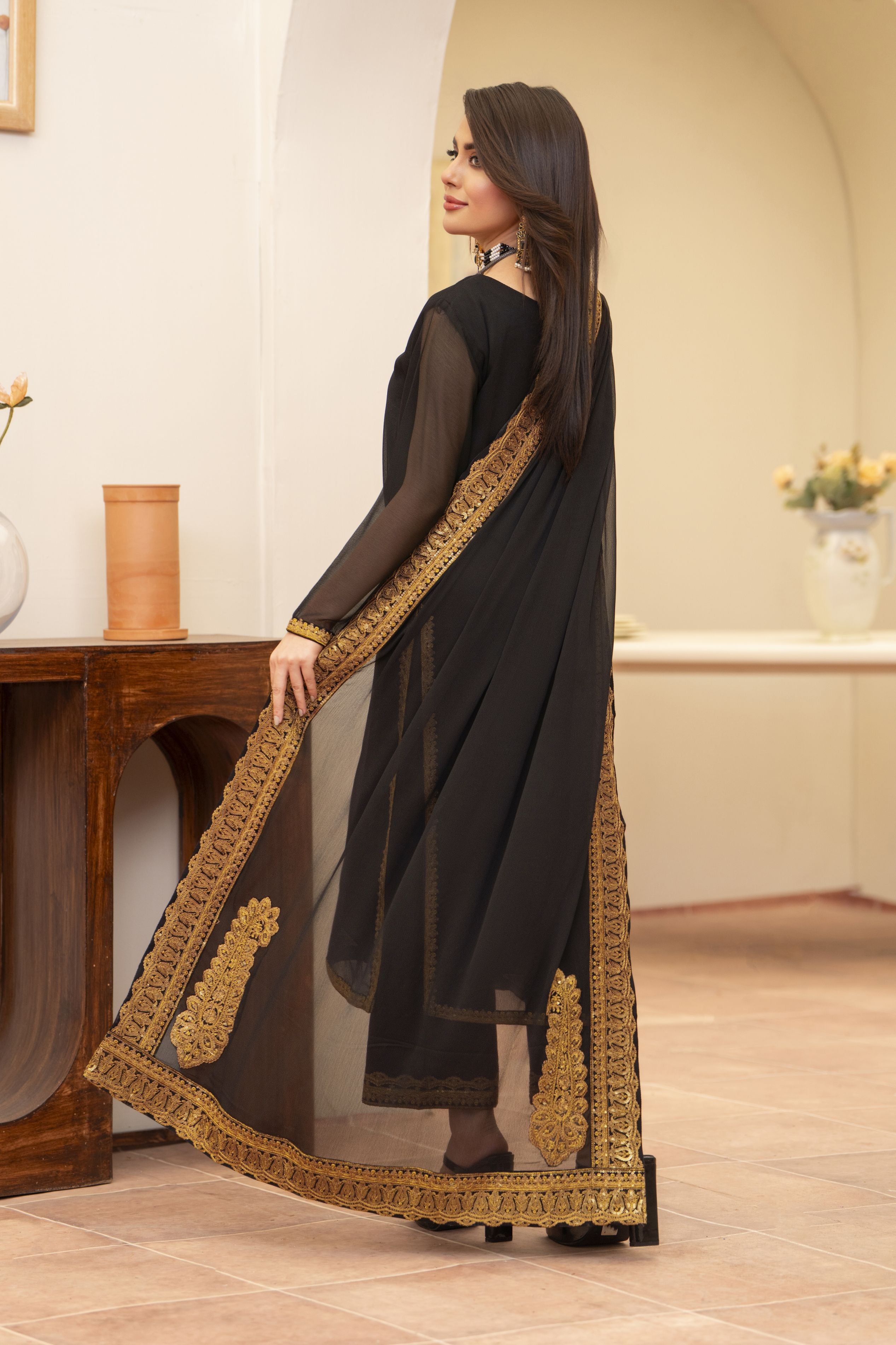 Black 3PC Dress by Bahaar e Gul Warun BGW02