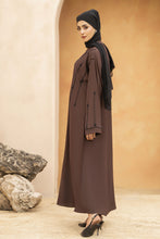 Zaina Veil of Grace – Hand Embellished Mocha Brown Abaya ZMD2