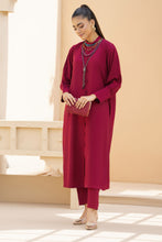 Maroon Solid Linen 2pc Ready to Wear Dress by Gul Warun LDG3