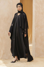 Zaina Veil of Grace – Embroidered Black Silk Georgette Abaya ZMD3