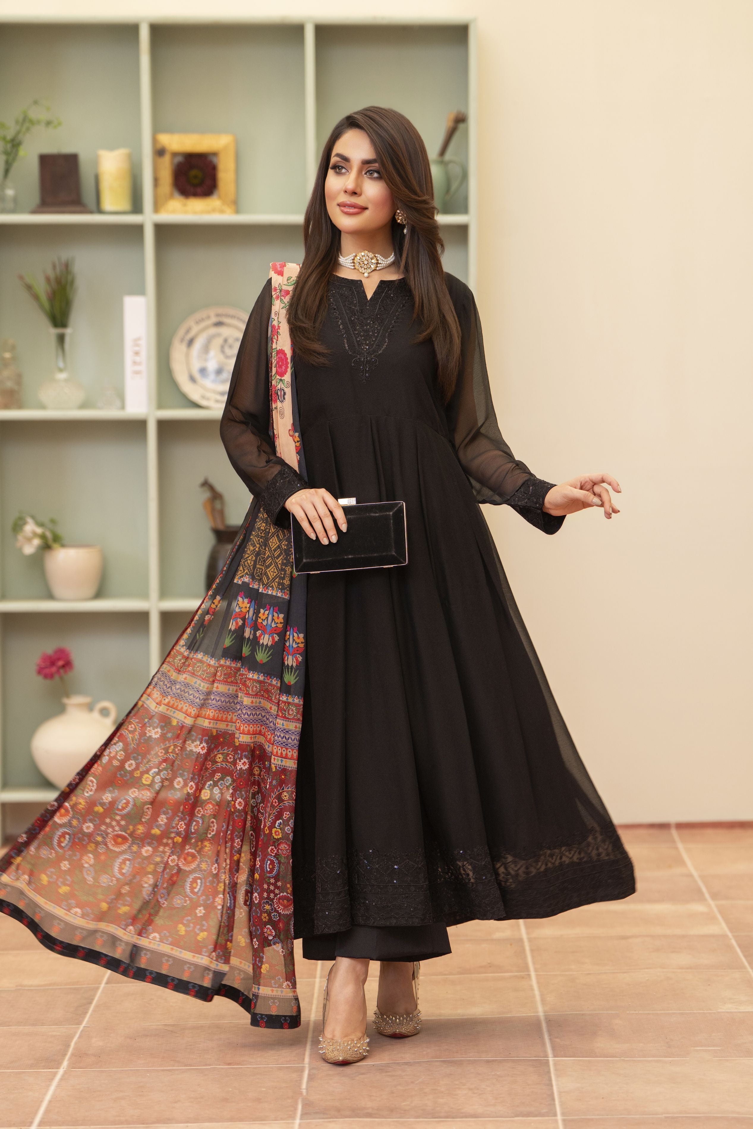 Black Long Frock by Bahaar e Gul Warun BGW04