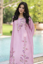 Aleezay 2pc Hand-Embellished Pink Floral Silk Kaftan – AKF8