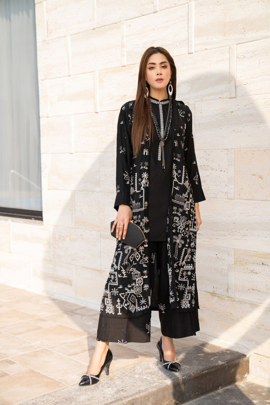 Vogue Vistas Linen Embroidered Dress by Zaiwa ZB2