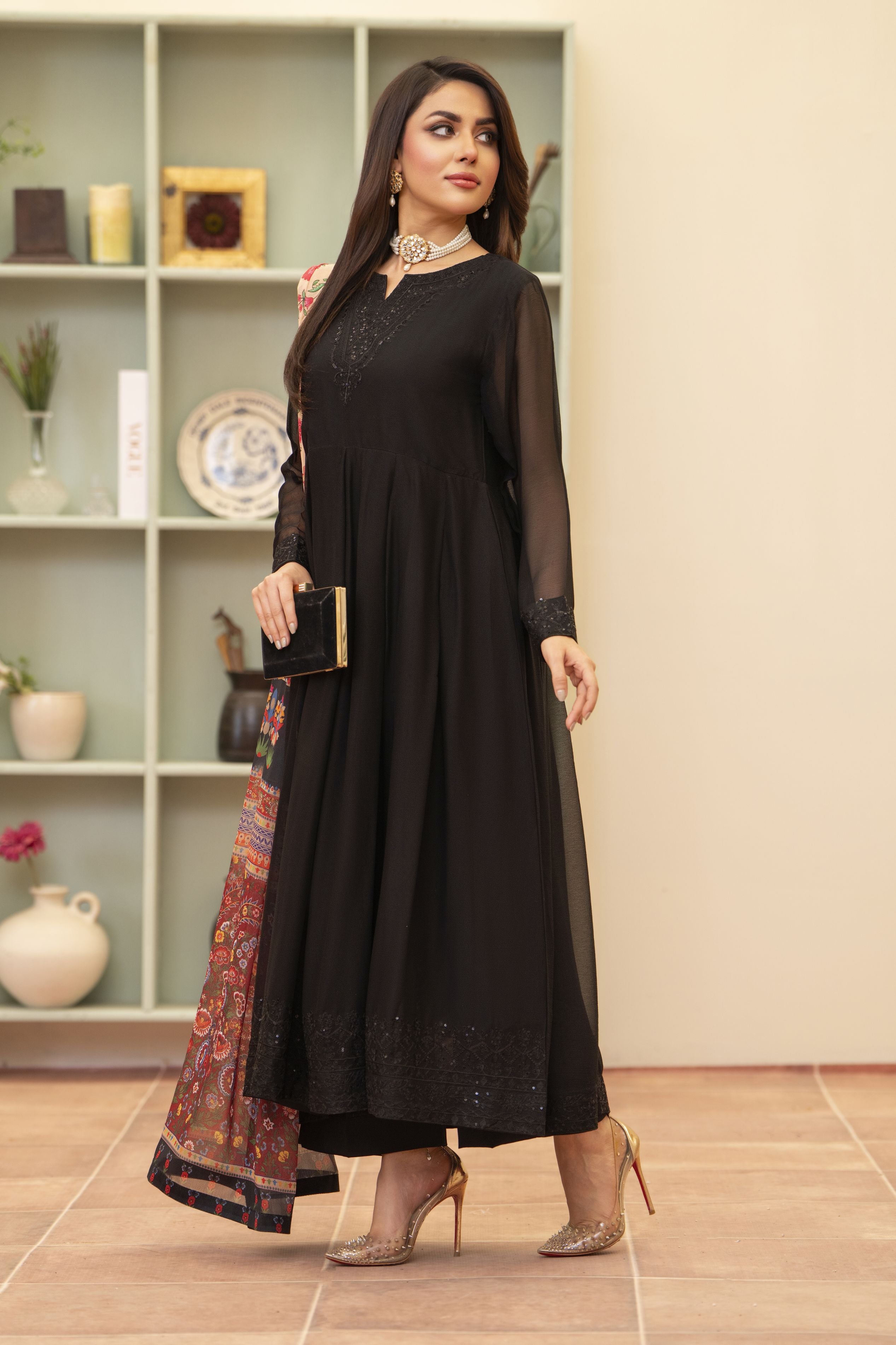 Black Long Frock by Bahaar e Gul Warun BGW04