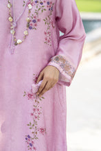 Aleezay 2pc Hand-Embellished Pink Floral Silk Kaftan – AKF8