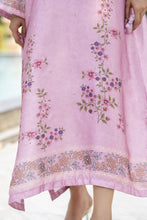 Aleezay 2pc Hand-Embellished Pink Floral Silk Kaftan – AKF8