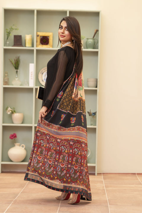 Black Long Frock by Bahaar e Gul Warun BGW04