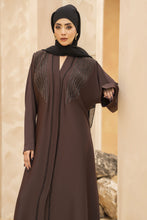 Zaina Veil of Grace – Hand Embellished Cocoa Brown Abaya ZMD7