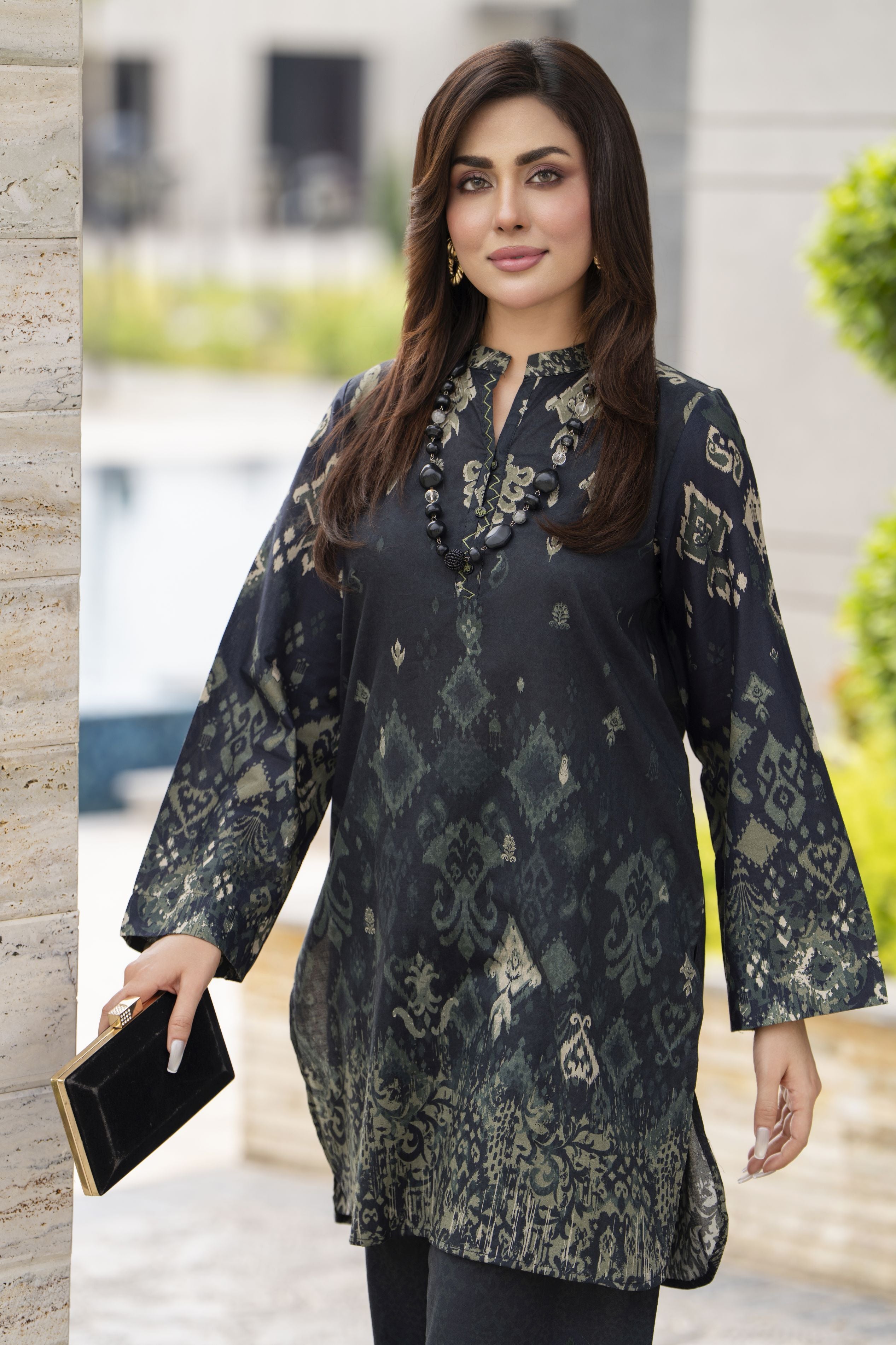 Dawn Petals by Sahar Dark-Toned Embroidered Co-ord Set DPS2