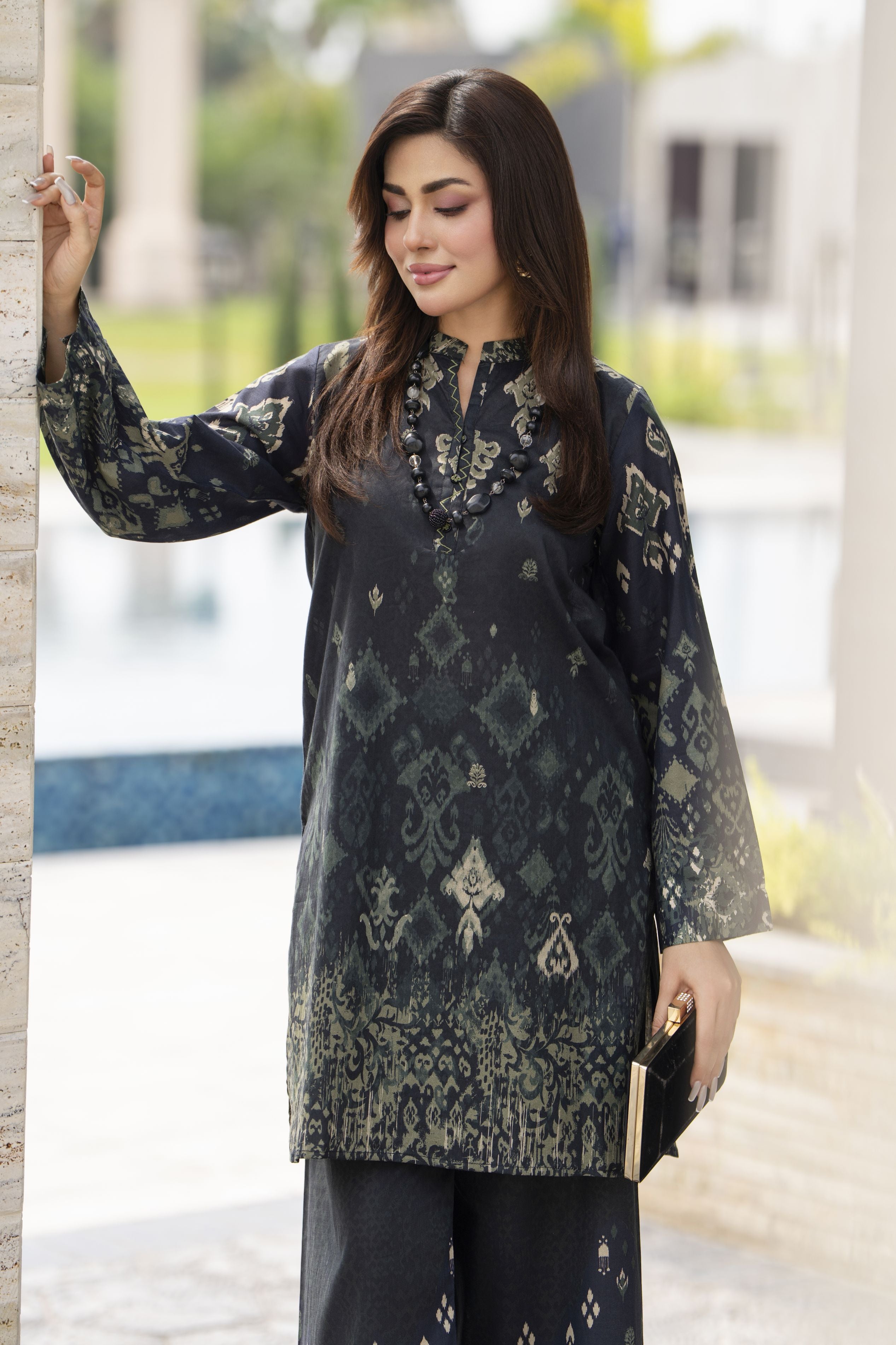 Dawn Petals by Sahar Dark-Toned Embroidered Co-ord Set DPS2