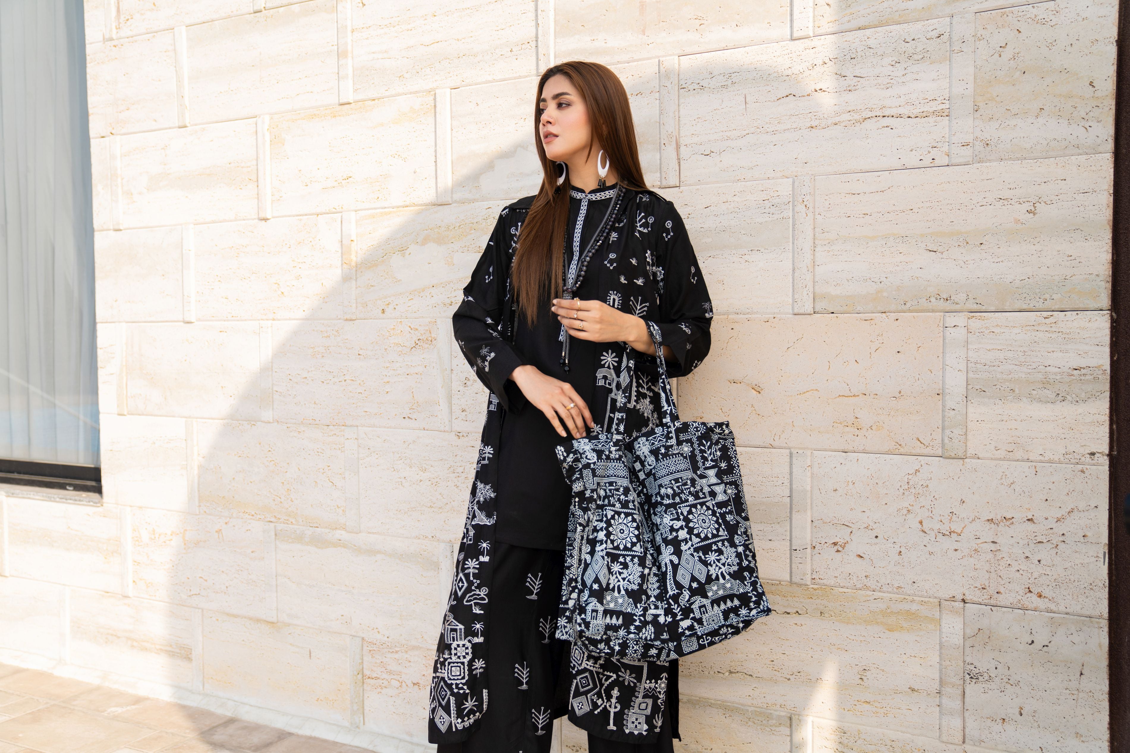 Vogue Vistas Linen Embroidered Dress by Zaiwa ZB2