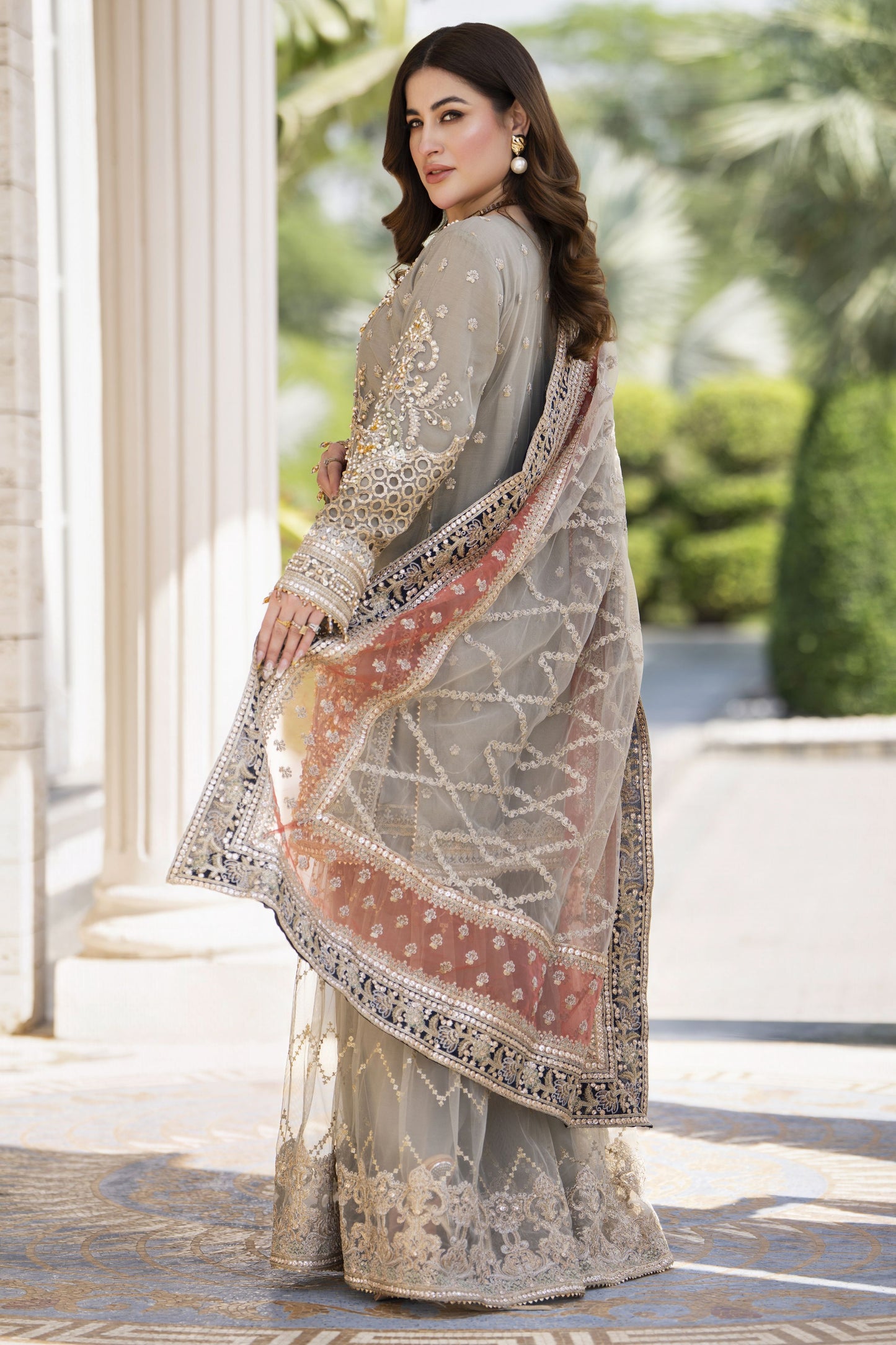 Shaadi by Silver Net Handwork Formal Gharara Set SXS7